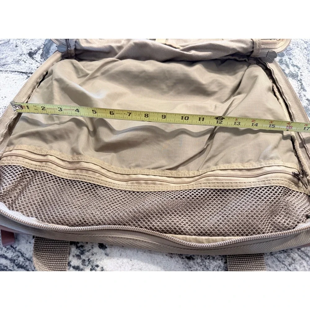Eddie Bauer Vintage Canvas Leather Trim Duffle Bag Tan Weekend Travel Carry On